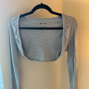 ASOS gray long sleeve fitted shrug size 8